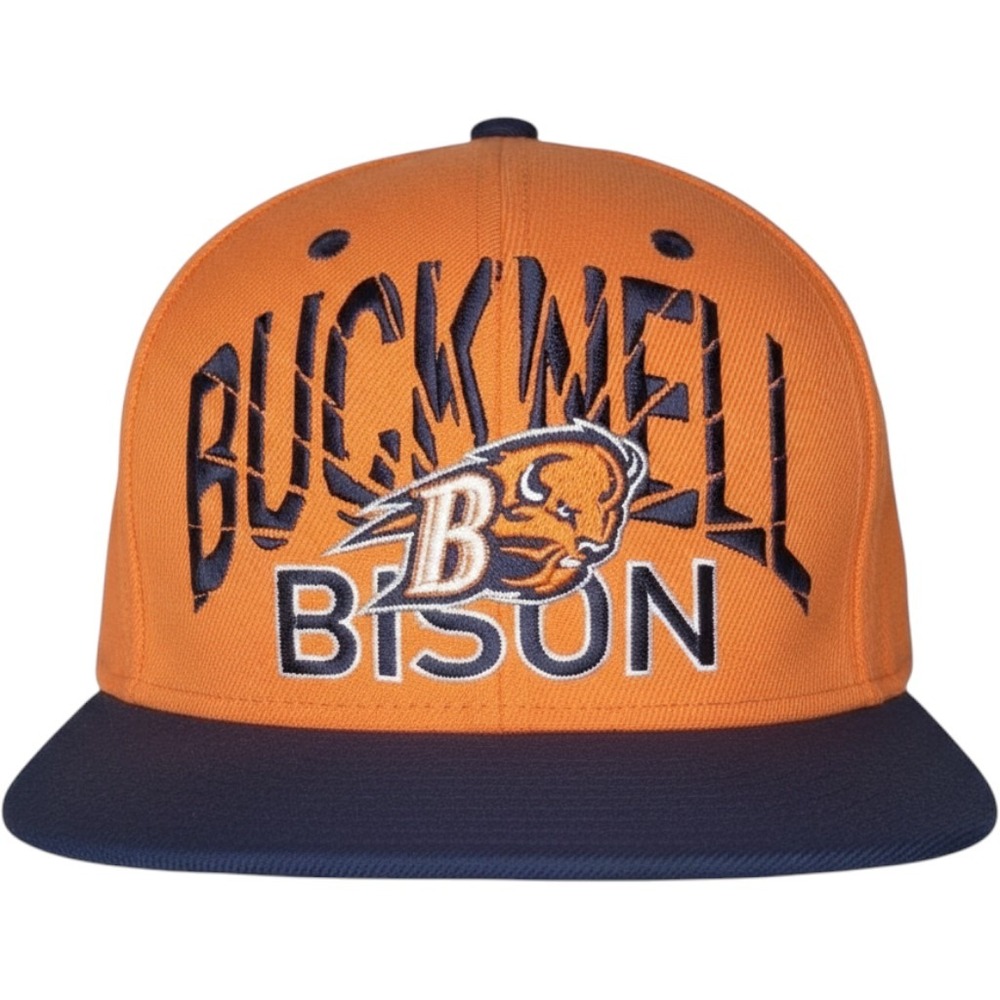 NCAA Adidas Bucknell Bison Snapback Hat One Size Big Graphic‎ Orange